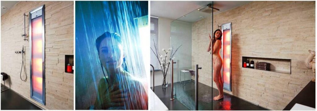 Sunshower geïntegreerd in de douche van je badkamer.